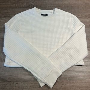 Alfani cream square-patterned textured sweater